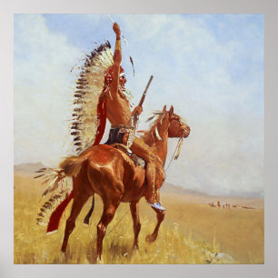 “Trotsering” Westerse kunst van Frederic Remington Poster