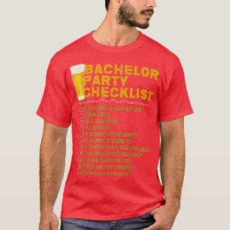 Trotsfeest Checklist Bruidsjonkers Grappige Huweli T-shirt