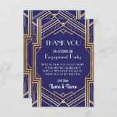 Trotskaarten voor trouwfeest bedankt in marineblau (Voorkant / Achterkant)