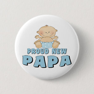 TROTSSE NIEUWE PAPA-JONGEN RONDE BUTTON 5,7 CM
