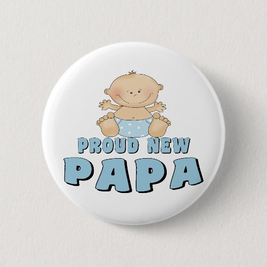 TROTSSE NIEUWE PAPA-JONGEN RONDE BUTTON 5,7 CM (Voorkant)