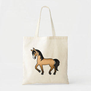 Trottende paard van buckskin Kleurige Cartoon Illu Tote Bag