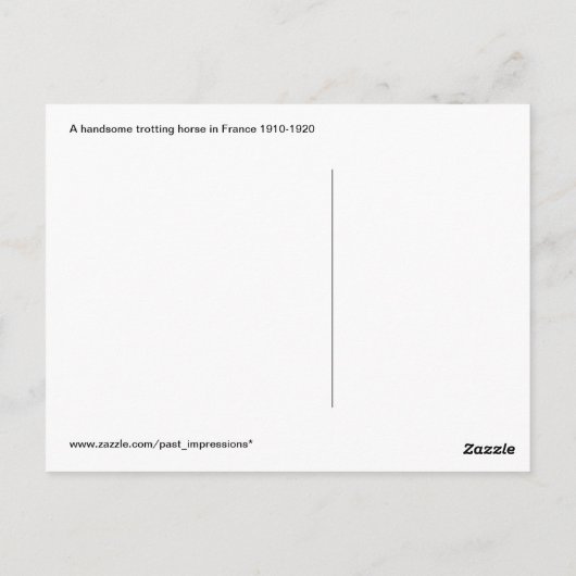 trotter en sulky briefkaart (Achterkant)