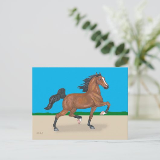Trotting American Saddlebred Briefkaart (Staand voorkant)