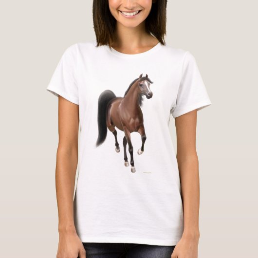 Trotting Arabian Horse Babydoll Shirt (Voorkant)