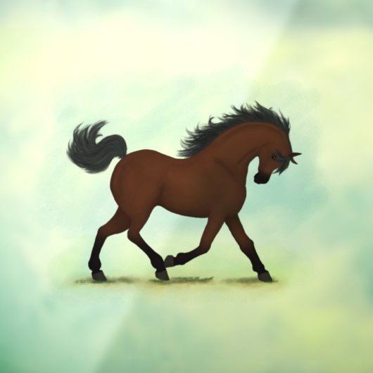 Trotting Bay Horse Equestrian Pony Decal (Vel 3)