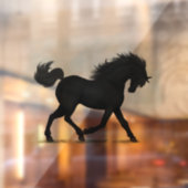 Trotting Black Horse of Pony Equestrian Decal (Vel 2)