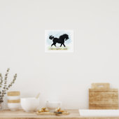 Trotting Black Shire Horse Equestrian Poster (Keuken)