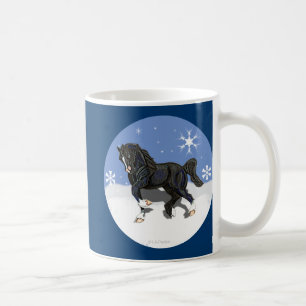 Trotting Black Welsh Cob Pony Stallion Koffiemok