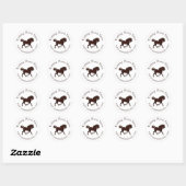 Trotting Bruin Paard Cirkeltekst Ruitersport Ronde Sticker (Vel)