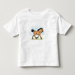Trotting Buckskin Horse Equestrian Kinder Shirts