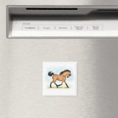 Trotting Buckskin Horse Equestrian Magneet (Insitu (Vaatwasser))