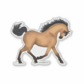 Trotting Buckskin Paard Pony Ruiterstift Decal Sticker (Voorkant)