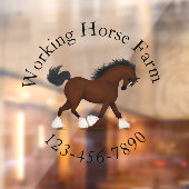 Trotting Clydesdale Paard Circulaire Tekst Custom Raamsticker (Vel 2)