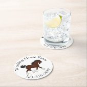 Trotting Clydesdale Paard Circulaire Tekst Custom Ronde Kartonnen Onderzetter (Insitu)