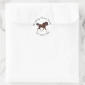 Trotting Clydesdale Paard Circulaire Tekst Custom Ronde Sticker (Tas)
