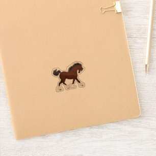 Trotting Clydesdale Paard Ruitersport Sticker
