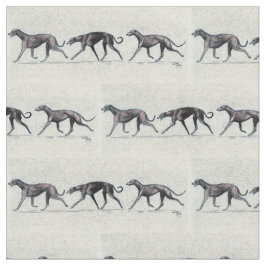 Trotting Greyhounds Dog Art Fabric Stof