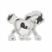 Trotting Gypsy Vanner Paard Pinto Pony Sticker (Voorkant)