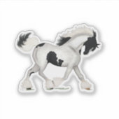 Trotting Gypsy Vanner Paard Pinto Pony Sticker (Voorkant)