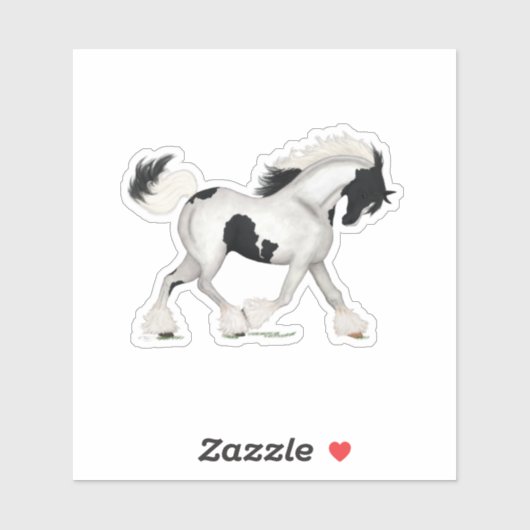 Trotting Gypsy Vanner Paard Pinto Pony Sticker (Vel)