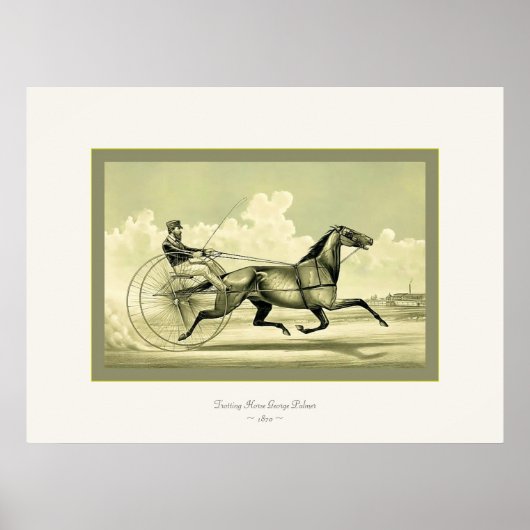 Trotting Horse George Palmer ~ 1870 Poster (Voorkant)