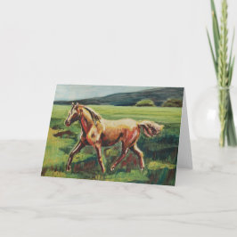 Trotting Horse Oil Painting Blank Kaart