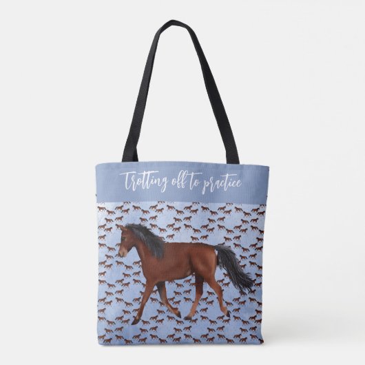Trotting off to practice horse Tote Bag (Achterkant)