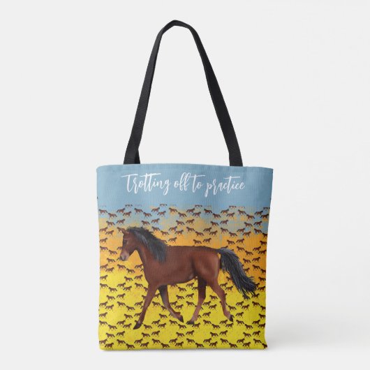 Trotting off to practice horse Tote Bag (Achterkant)