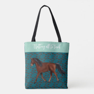 Trotting off to practice horse Tote Tote Bag