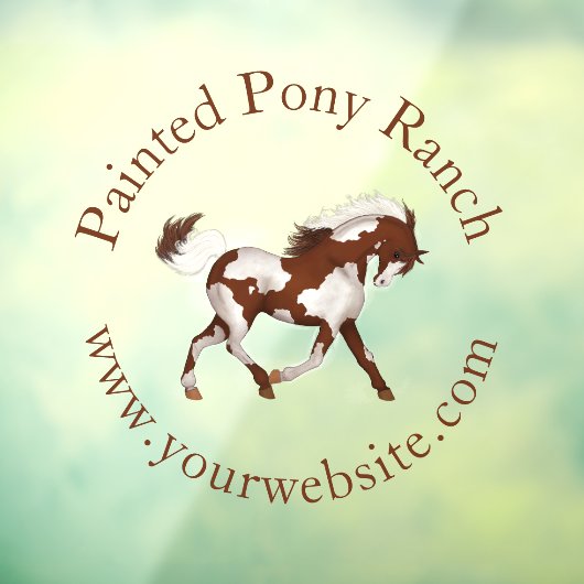 Trotting Overo Skewbald Paint Horse Custom Logo Raamsticker (Vel 3)