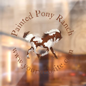 Trotting Overo Skewbald Paint Horse Custom Logo Raamsticker (Vel 2)