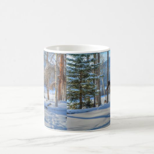 Trotting Pinto Paint Stallion & Winter Snows Koffiemok (Center)