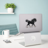 Trotting Shire Horse Draft Zwart met Blaze Sticker (Laptop op bureau)