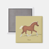 Trotting Sorrel Foal Gaits van het paard Magneet (Voorkant / Achterkant)