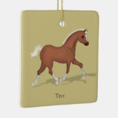 Trotting Sorrel Gaits van het paard Gepersonalisee Keramisch Ornament (Rechts)