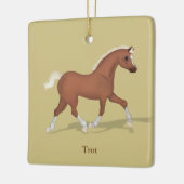 Trotting Sorrel Gaits van het paard Gepersonalisee Keramisch Ornament (Links)