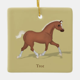 Trotting Sorrel Gaits van het paard Gepersonalisee Keramisch Ornament