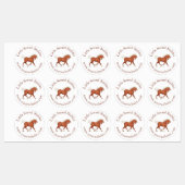 Trotting Sorrel Paard Circulaire Tekst Aangepast Labels (Vel)