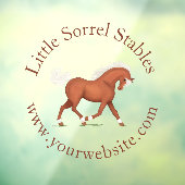 Trotting Sorrel Paard Circulaire Tekst Aangepast Raamsticker (Vel 3)