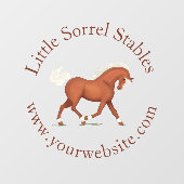 Trotting Sorrel Paard Circulaire Tekst Aangepast Raamsticker (Vel)