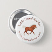 Trotting Sorrel Paard Circulaire Tekst Aangepast Ronde Button 5,7 Cm (Voorkant /achterkant)