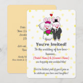 Trottoir Konijn Koppel Trouw uitnodiging (Voorkant / Achterkant)