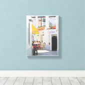 Trottoircafé in Capri Canvas Afdruk (Insitu (Houten vloer))