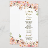 Trottoirroze roze en gouden huwelijksmenu kaarten (Voorkant / Achterkant)