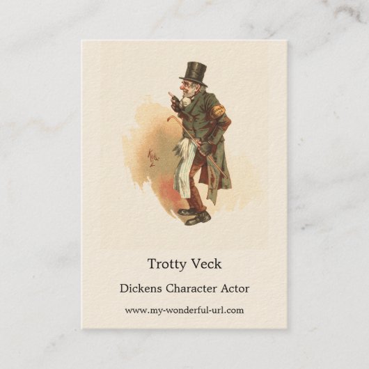 Trotty Veck by Kyd - Charles Dickens' The Chimes Visitekaartje (Voorkant)
