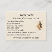 Trotty Veck by Kyd - Charles Dickens' The Chimes Visitekaartje (Achterkant)