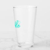 Trouble Brouwt – Teal Schrift Pintglas Glas (Links)