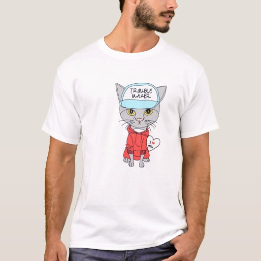 trouble maker catlover t-shirt (Voorkant)
