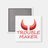 Trouble Maker en Devil Horns Square Magnet (Voorkant / Achterkant)